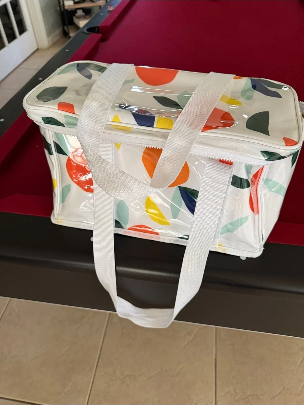 kate spade White Multi-Color Leaf Print Vinyl Tote